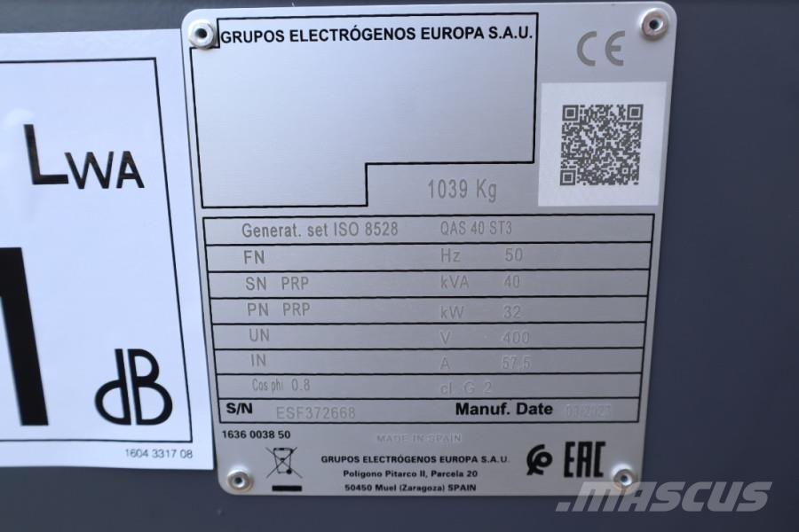 Atlas Copco QAS 40 ST3 Valid inspection, Diesel, 40 kVA مولدات ديزل