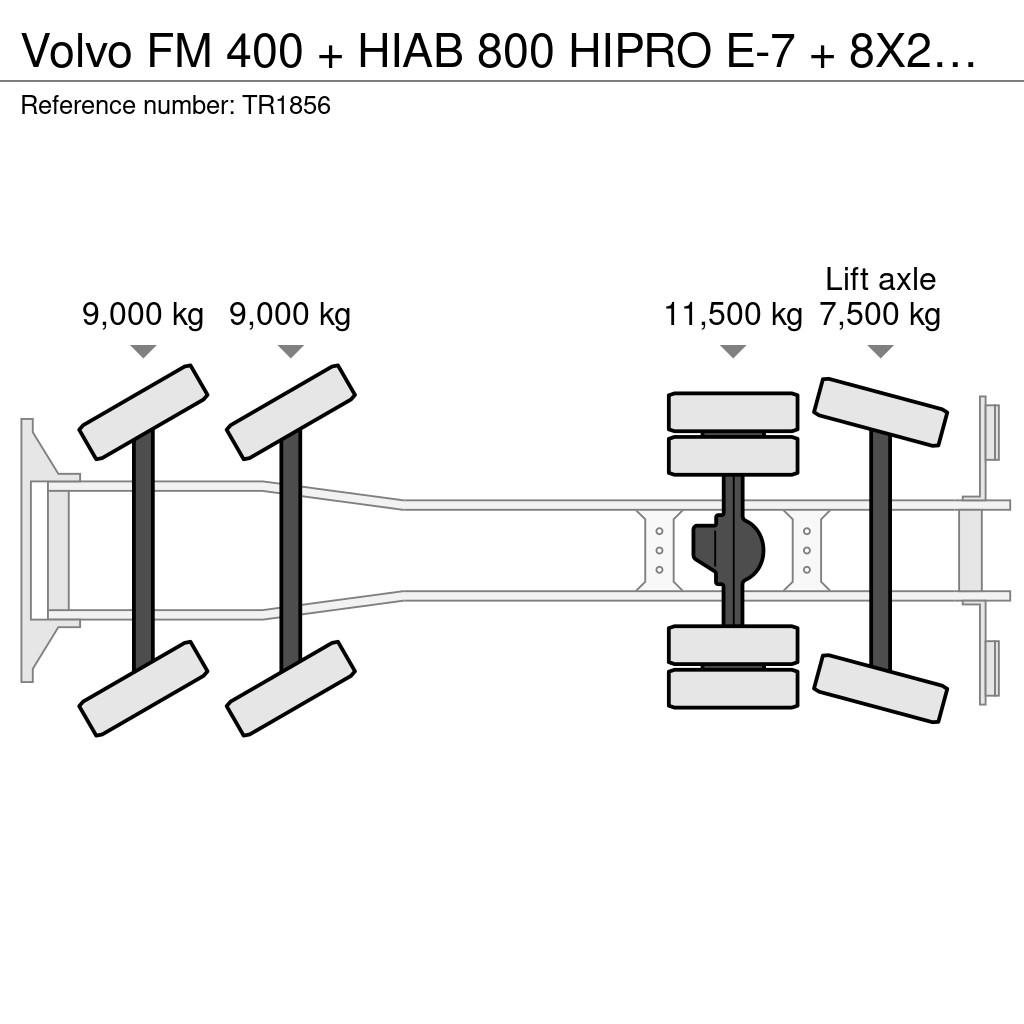 Volvo FM 400 + HIAB 800 HIPRO E-7 + 8X2 + EURO 5 Kranen voor alle terreinen