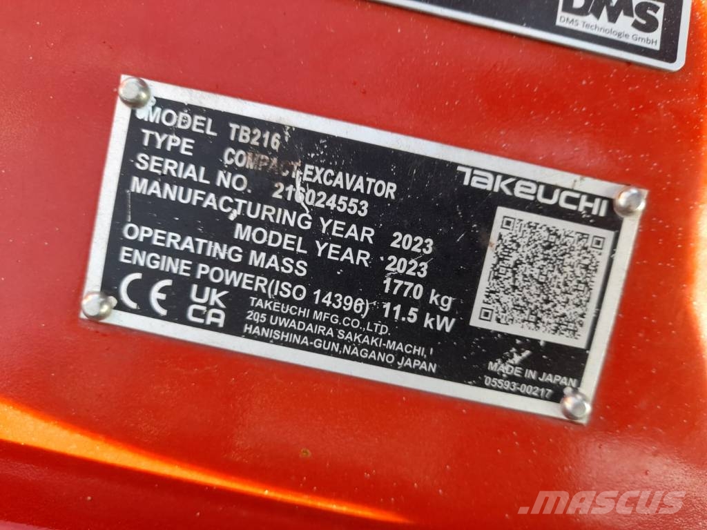Takeuchi TB 216 SH Minibagger < 7t