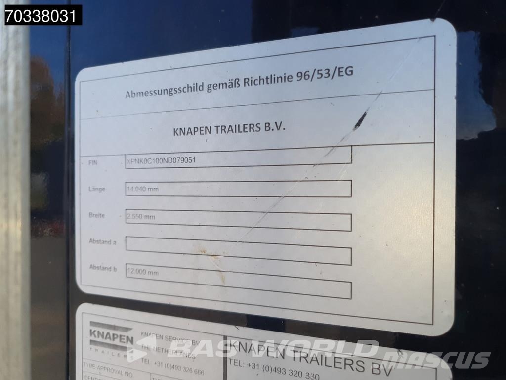 Knapen K100 10mm Remote Lift Axle BPW Walking floor - semi