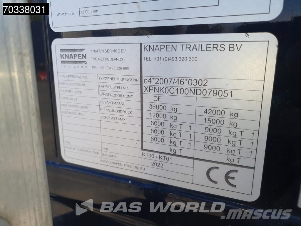 Knapen K100 10mm Remote Lift Axle BPW Walking floor - semi
