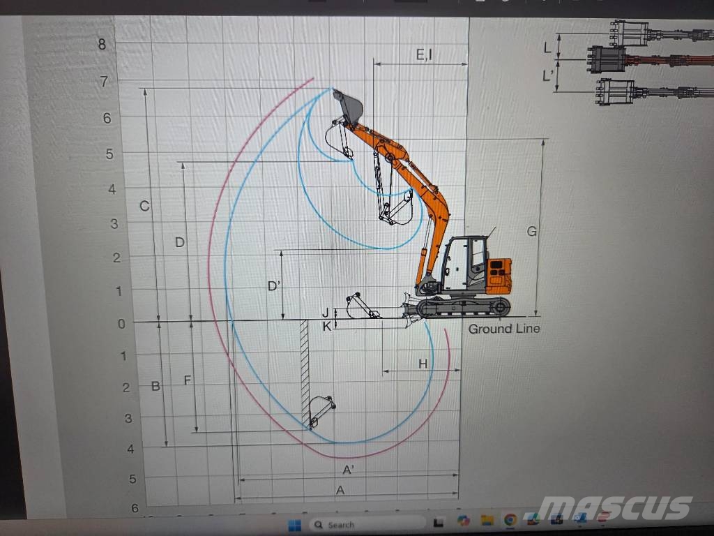 Hitachi ZX 85-6, 2023, 2.314H, Quick coupler+3 new buckets Escavadeiras Midi 7t - 12t
