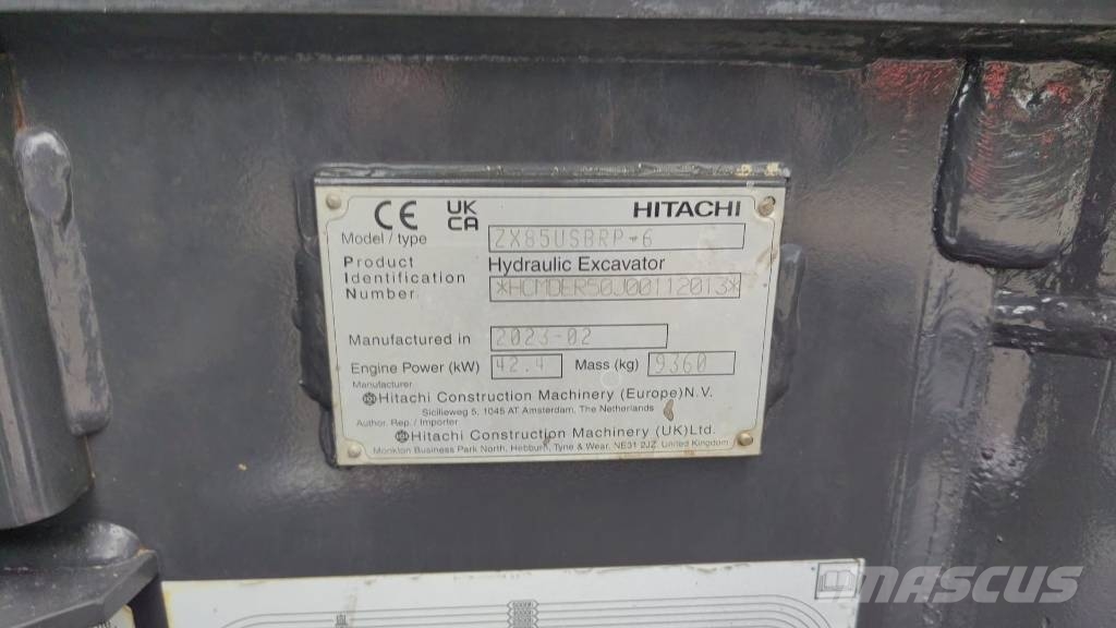 Hitachi ZX 85-6, 2023, 2.314H, Quick coupler+3 new buckets Escavadeiras Midi 7t - 12t
