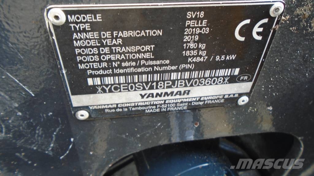 Yanmar SV 18 小型挖掘机