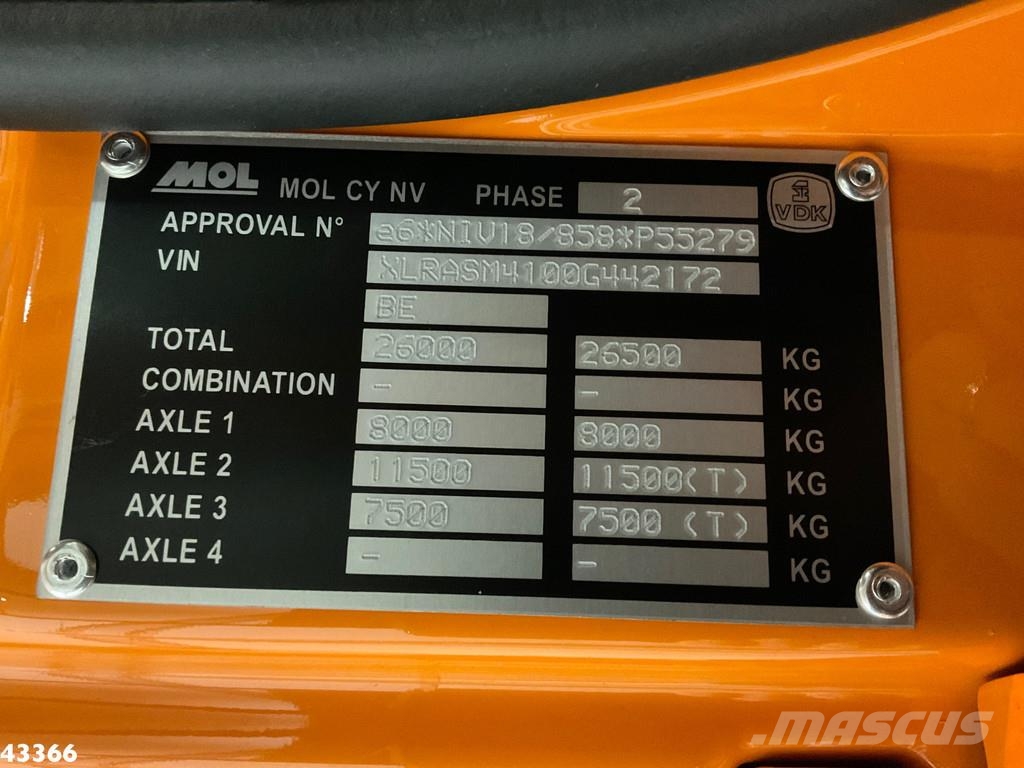 DAF FAN CF 340 VDK 22m³ AE Weighing system 폐기물 수거 트럭