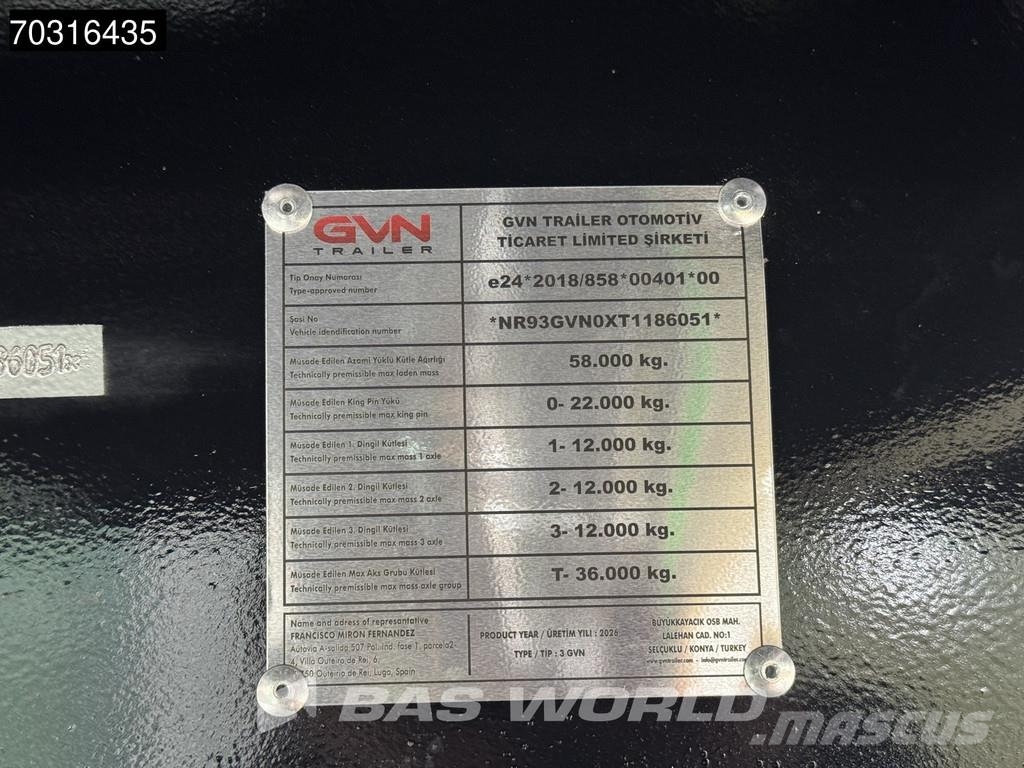  GVN 3 GVN 3 axles NEW! Lift + SteeringAxle Ramps Žemo iškrovimo puspriekabės