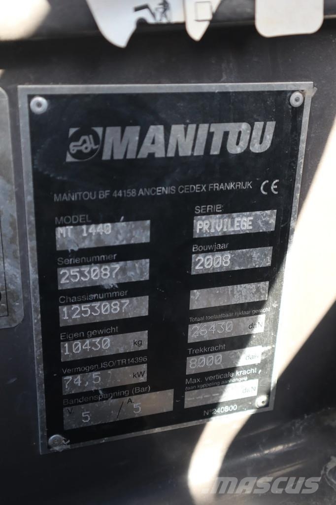 Manitou MT 1440 | FORKS | HOOK | BUCKET Verreikers