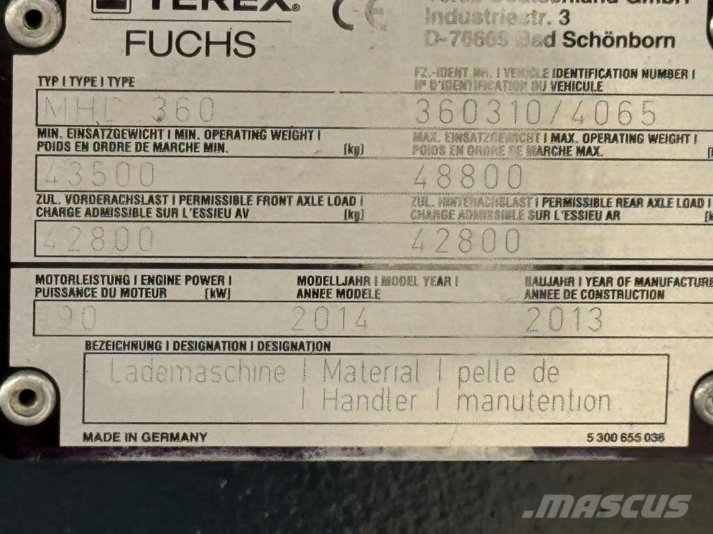 Fuchs MHL 360 REIKWIJDTE 18 METER Movimentazione rifiuti