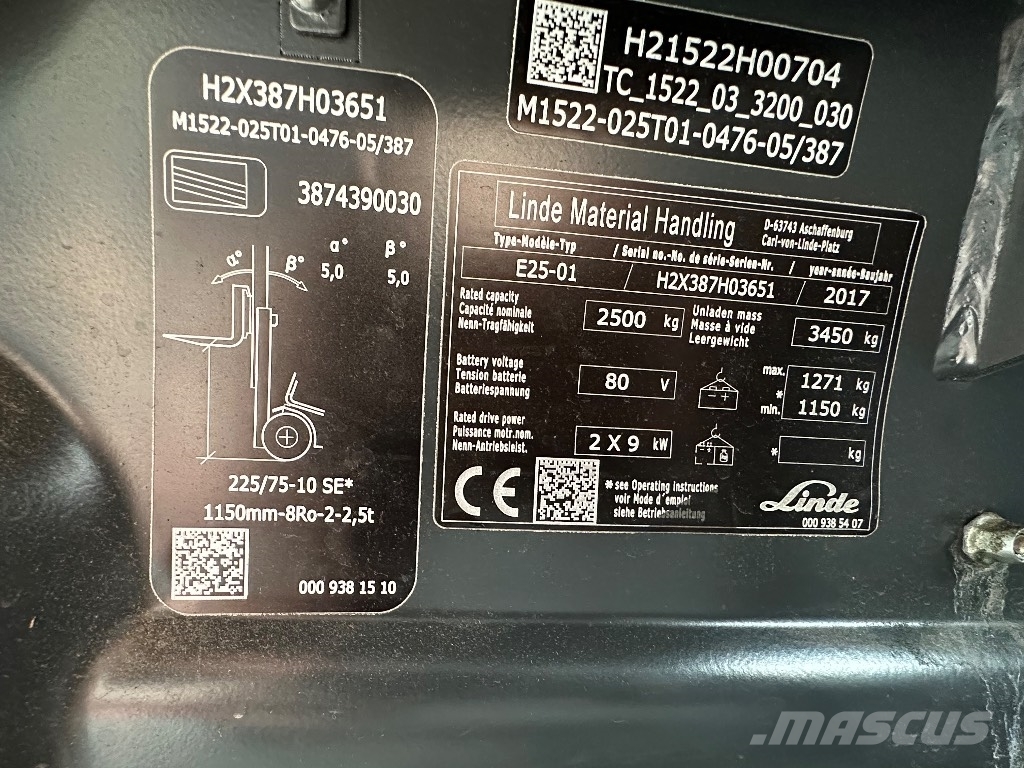 Linde E 25 -01 Електронавантажувачі