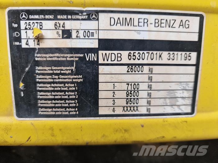 Mercedes-Benz 2527 B 6X4 Camiones de concreto