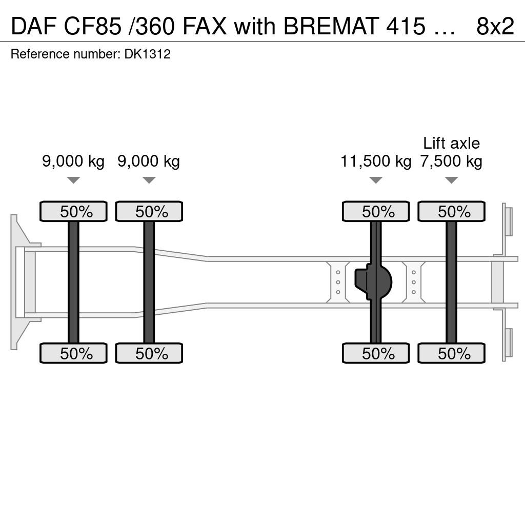 DAF CF85 /360 FAX with BREMAT 415 , CEMENT SCREEDS!! S Concrete pump trucks