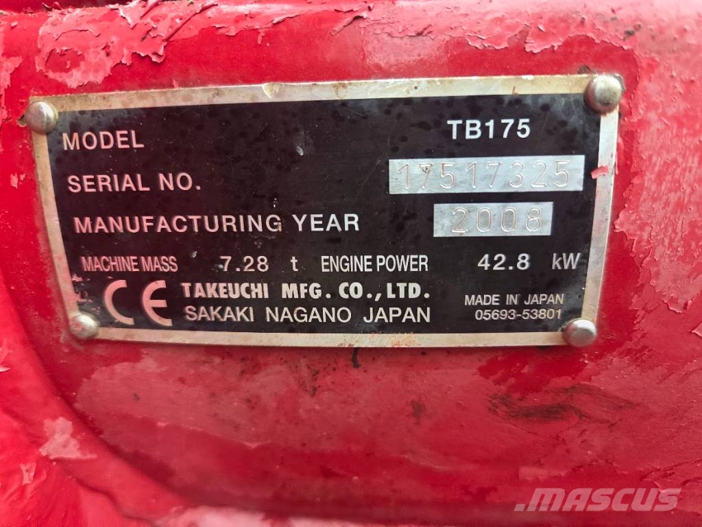 Takeuchi TB 175 Midigravere 7 - 12t
