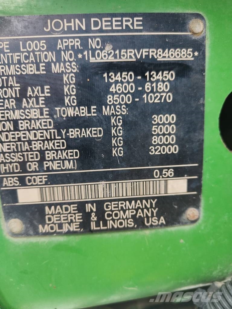 John Deere 6215 R AutoPower الجرارات