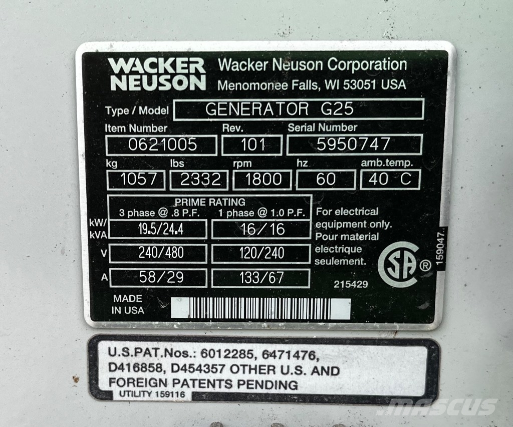 Wacker Neuson G25 مولدات ديزل