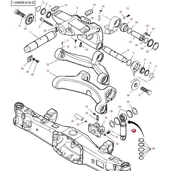 Massey Ferguson Hydraulic cylinder7700160101 front axle suspension Hydraulika