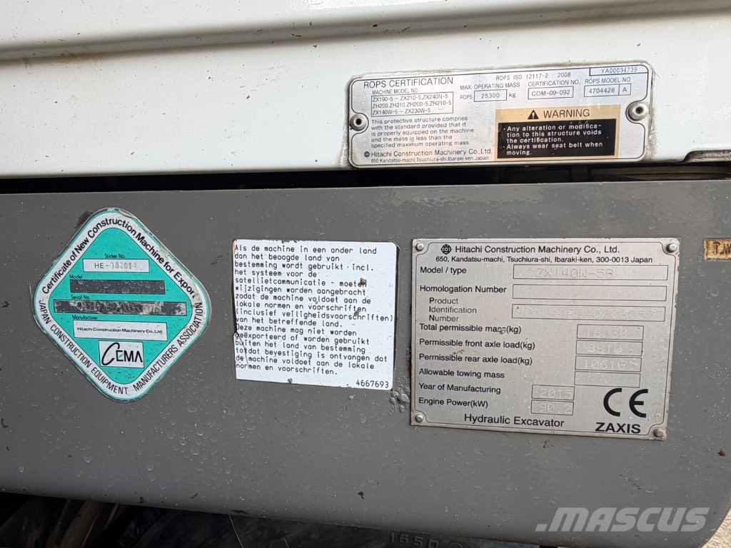 Hitachi ZX 140 W-5 Escavadeiras de rodas