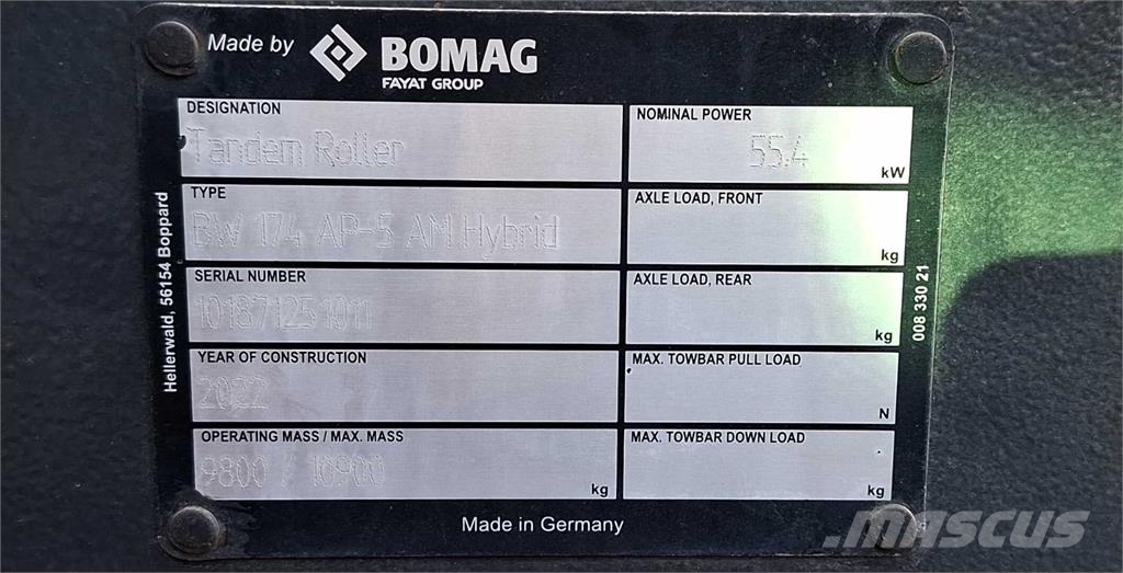Bomag DE BW 174 AP-5 AM Hybrid Stage V/Tier 4f Dvojni valjarji