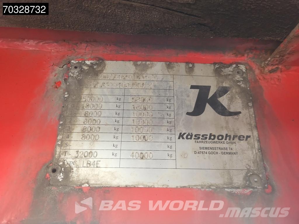 Kässbohrer LB4E 58-4 4 axles 600cm Extendable 2xSteering Axle Poluprikolice labudice