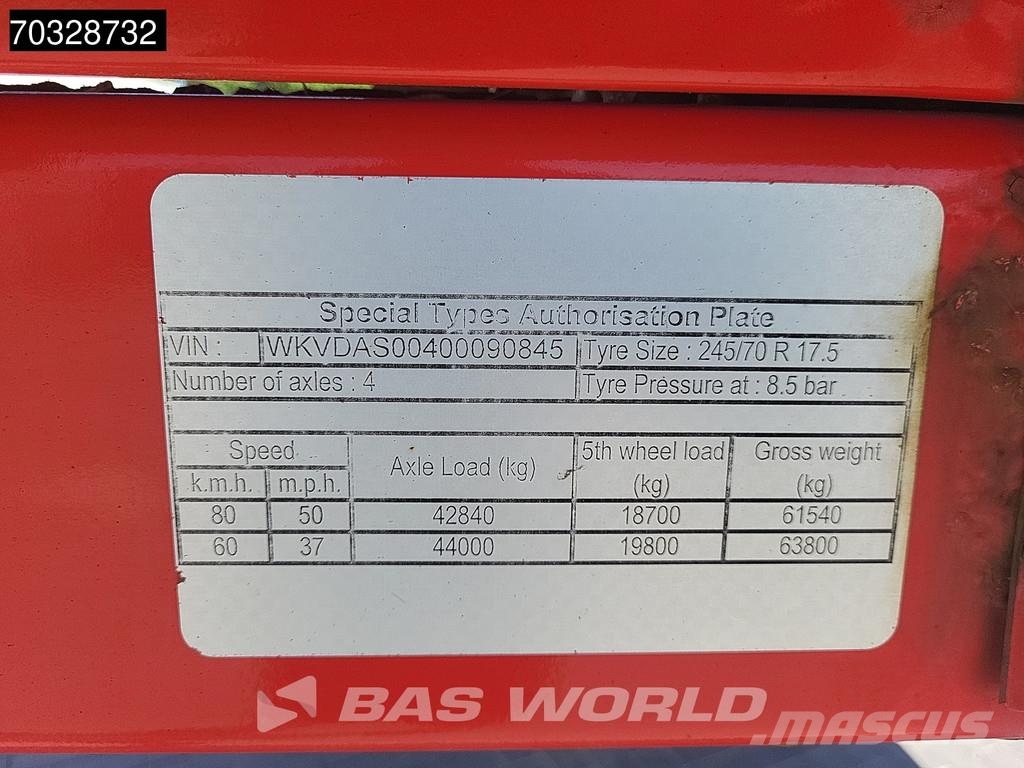Kässbohrer LB4E 58-4 4 axles 600cm Extendable 2xSteering Axle Poluprikolice labudice