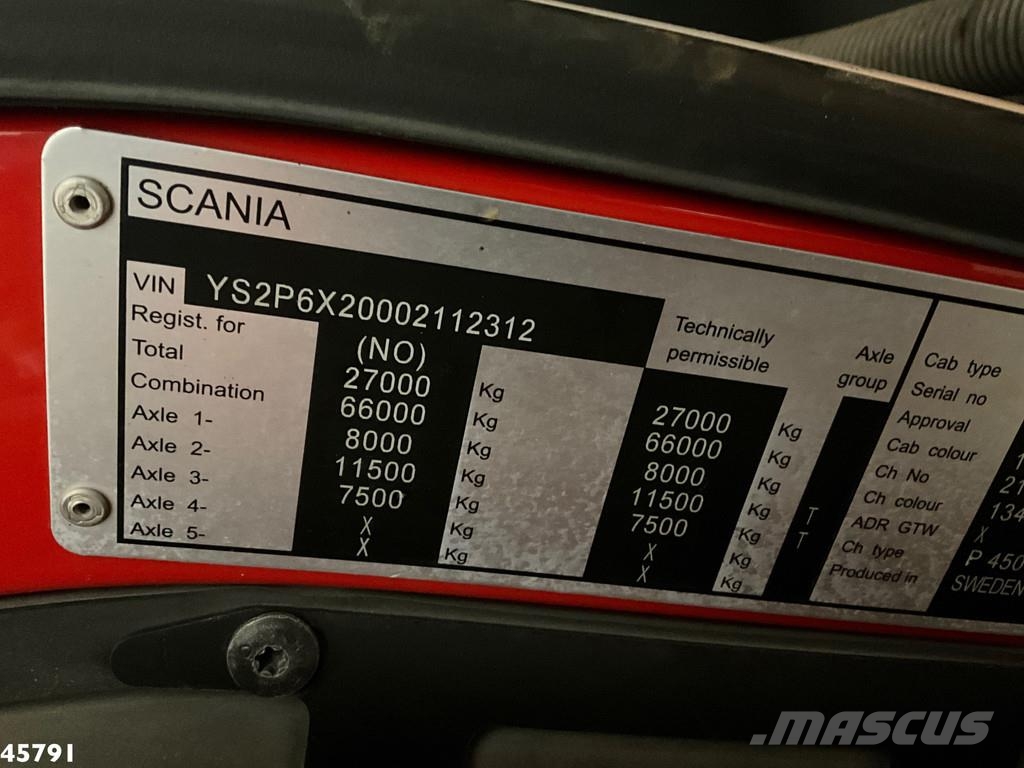 Scania P 450 Euro 6 Retarder GeesinkNorba 22m³ Camion poubelle