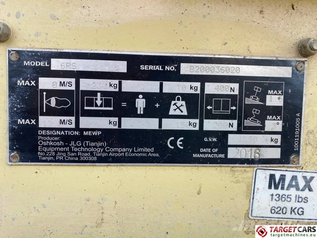 JLG 6RS Electric Scissor Work Lift 779cm Schaarhoogwerkers