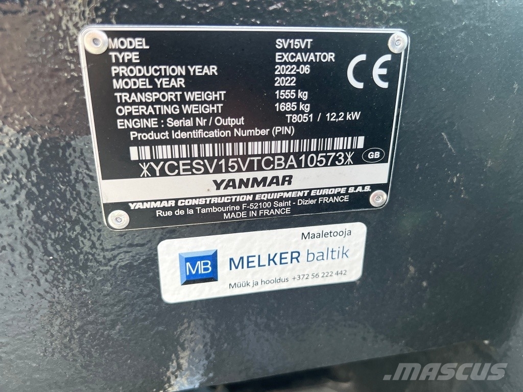 Yanmar SV15VT Miniekskavaatorid < 7 t