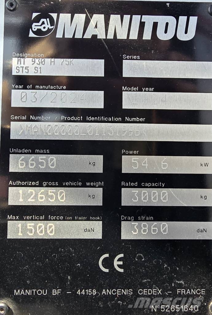 Manitou MT 930 H Ładowarki teleskopowe