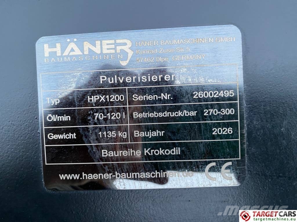 Haener Häner HPX1200 Hydr Pulverizer Rot Shear 12~18T NEW جراشات البناء