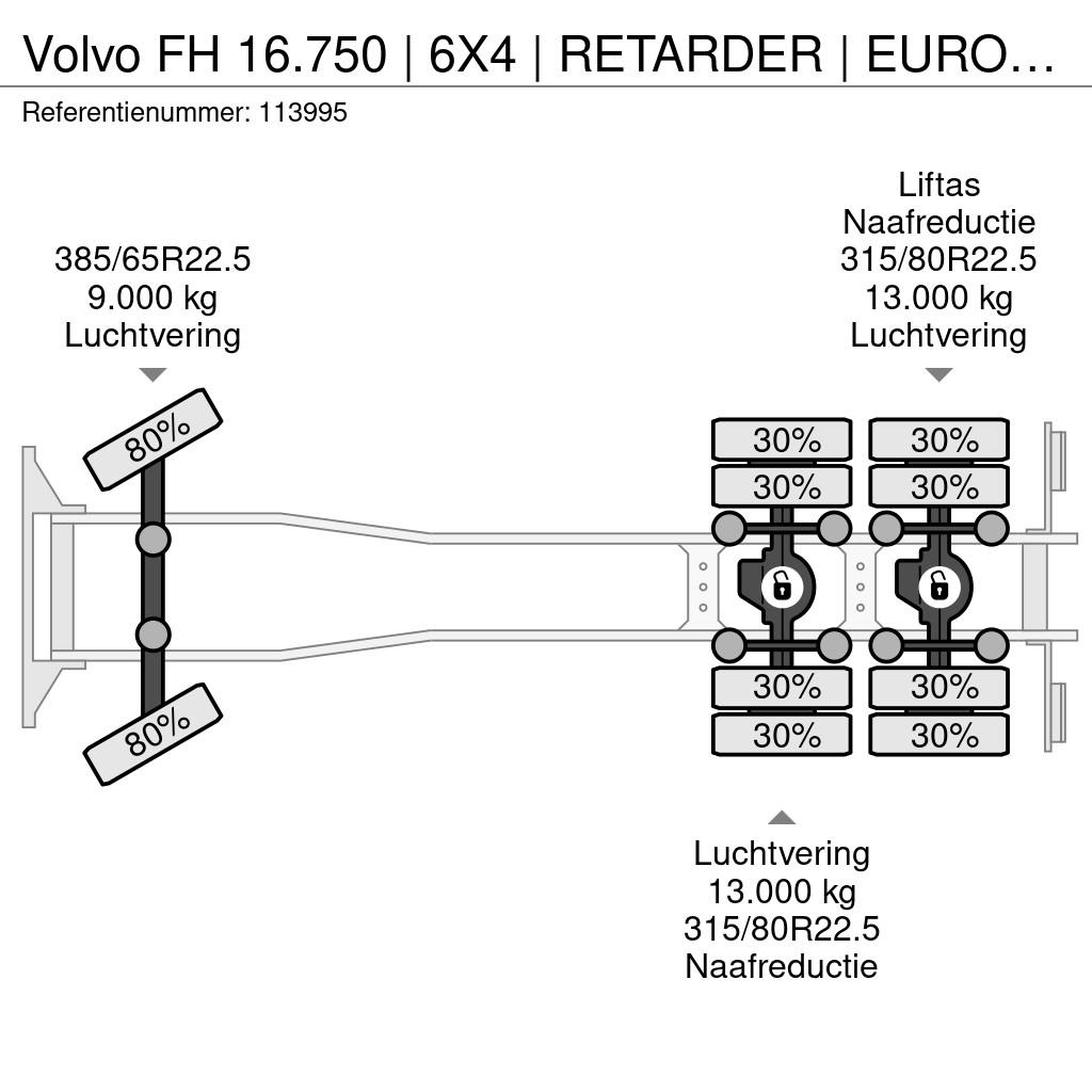 Volvo FH 16.750 | 6X4 | RETARDER | EURO 6 | TANDEMLIFT | Sora- ja kippiautot
