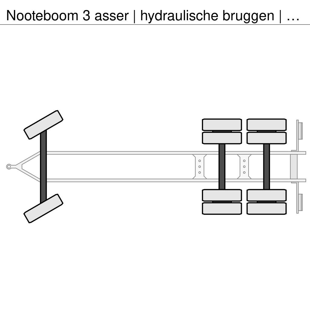 Nooteboom 3 asser | hydraulische bruggen | 30 ton | lift as Nizki nakladalci