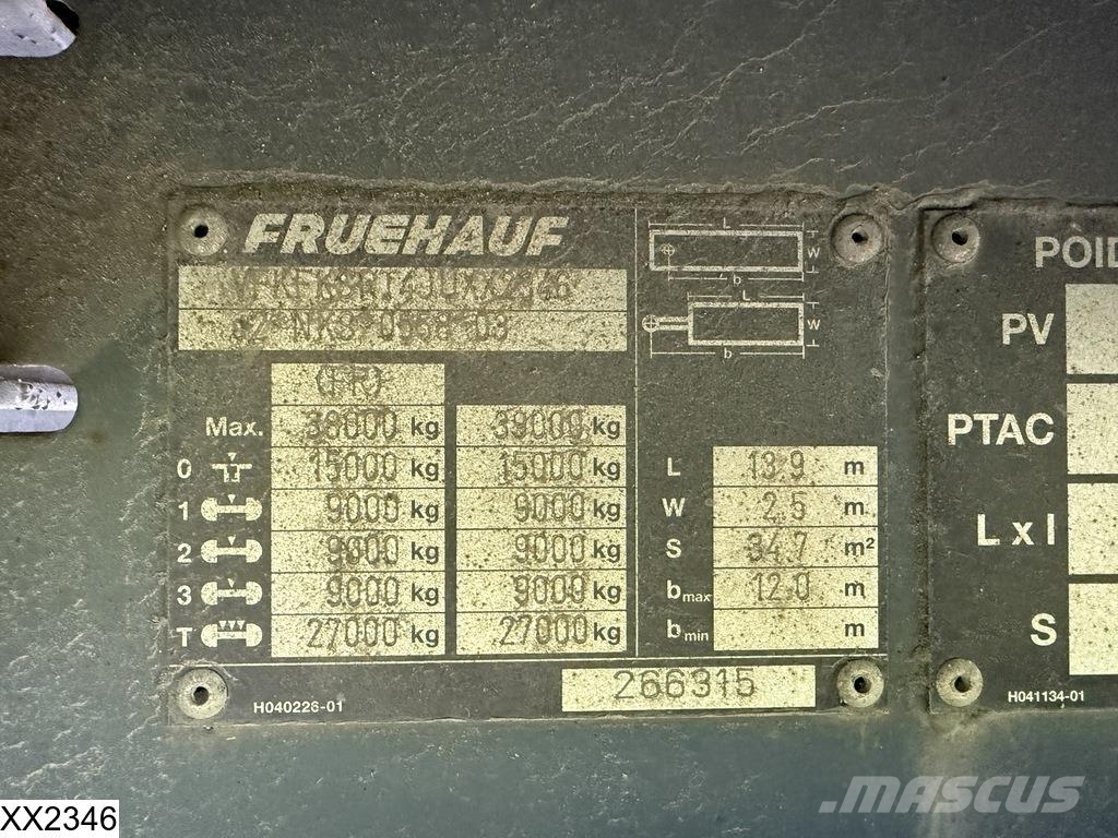 Fruehauf Tautliner Dhollandia Semirremolques de caja de lona