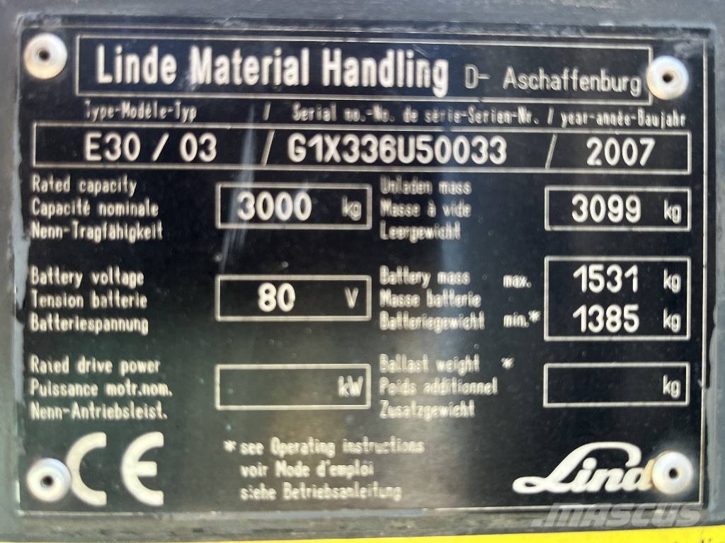 Linde E30/03 /336/ V-4281 INW Электропогрузчики