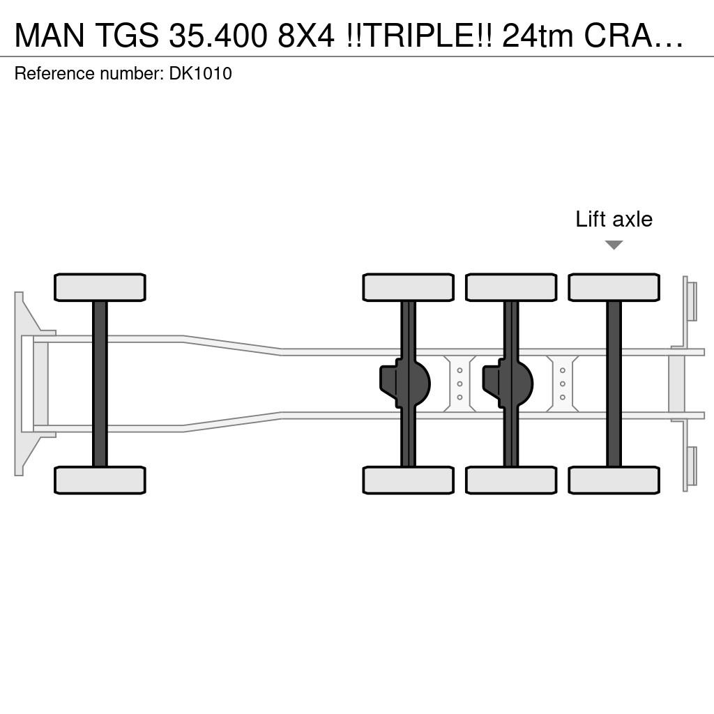 MAN TGS 35.400 8X4 !!TRIPLE!! 24tm CRANE/HOOK ARM!!RAD Camiones polibrazo