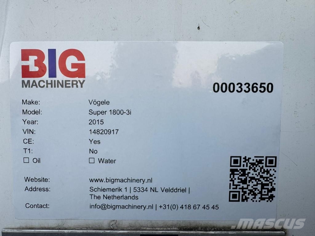 Vögele Super 1800-3i Asfaltni finišerji