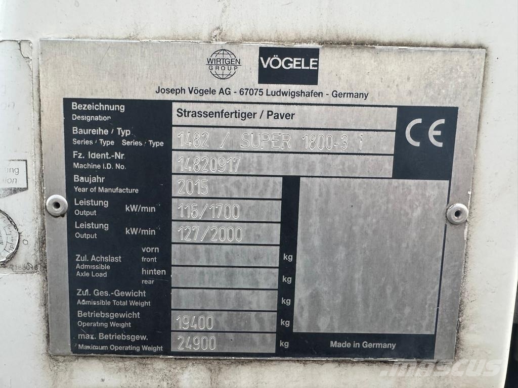 Vögele Super 1800-3i Asfaltni finišerji