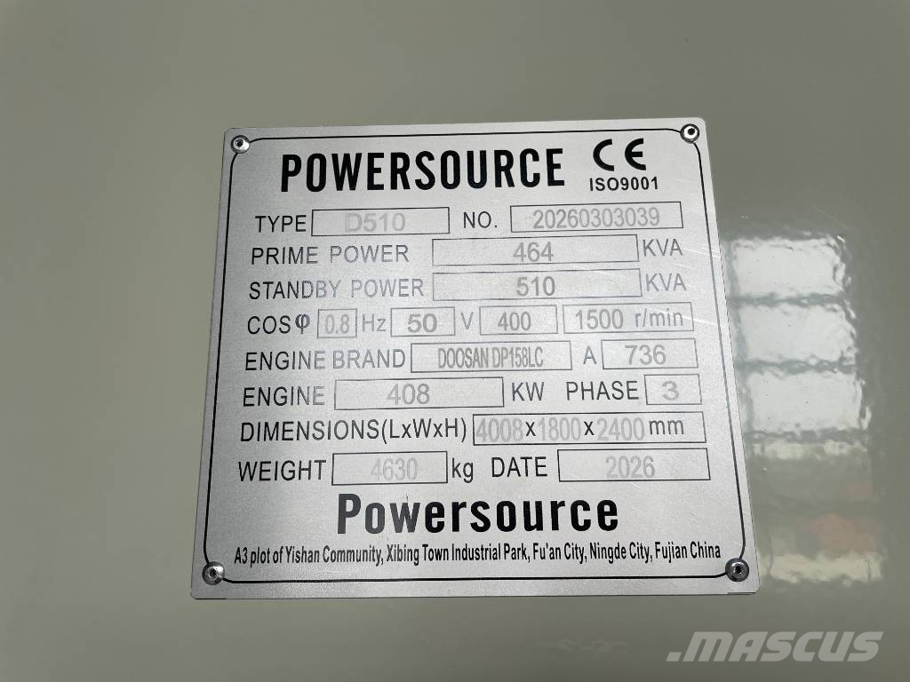 Hyundai DP158LC - 510 kVA Generator - DPX-19855 Diiselgeneraatorid
