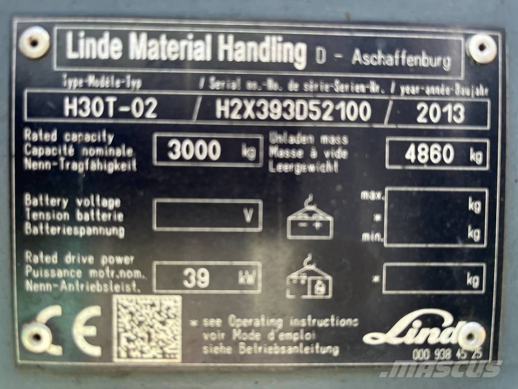 Linde H30T-02 /393/ V-4282 OB Camiones LPG