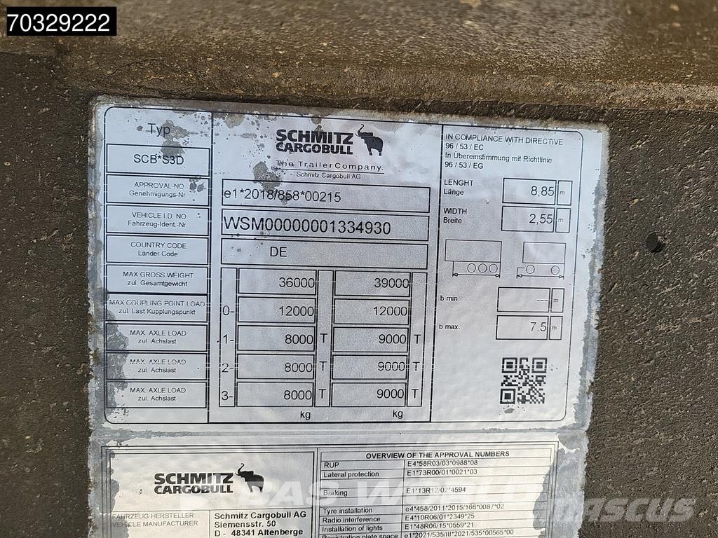 Schmitz Cargobull SCB*S3D Lift Axle Steel 24m3 티퍼 세미 트레일러