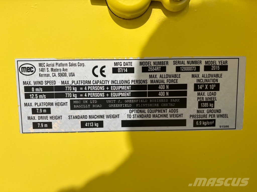 MEC 2684 RT رافعات ذراع ذاتية الحركة مدمجة