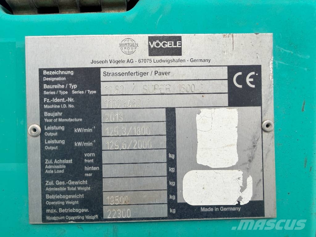 Vögele SUPER 1800-2 Finisseur