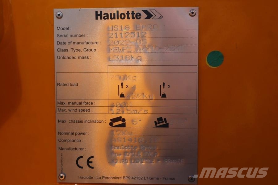Haulotte HS18EPRO Unused, Valid Inspection, Full Electric 4 Saksilavat