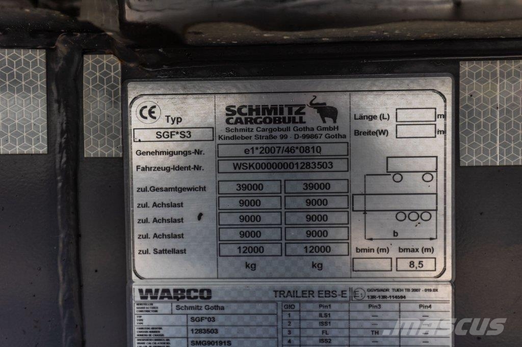 Schmitz Cargobull SGF-S3-GEISOLEERD Kiper poluprikolice