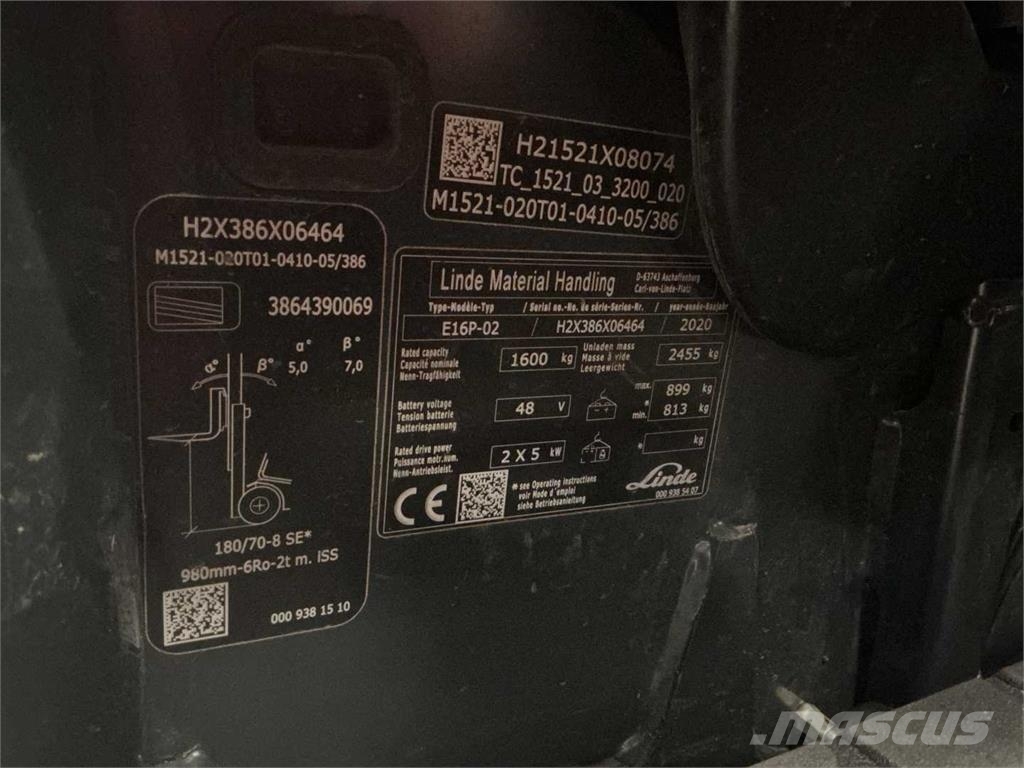 Linde E16P 電動堆高機