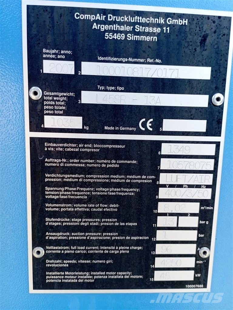 Compair L45-13a Kompressoren