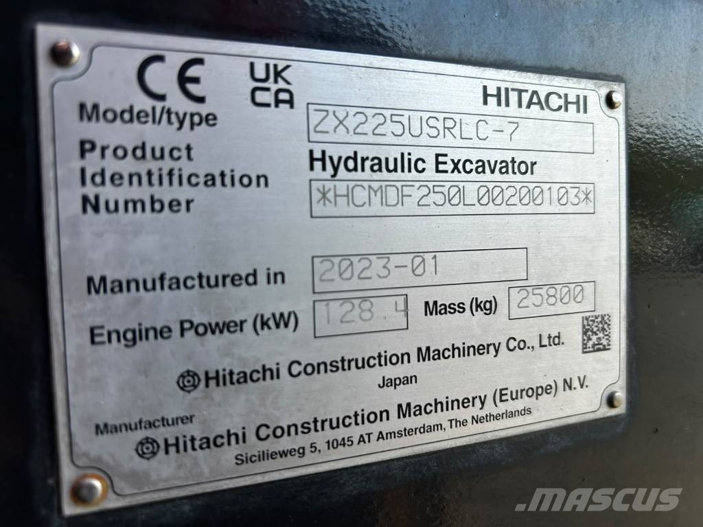 Hitachi ZX 225 US R LC-7 / Stage V, Pienet tunnit Telakaivukoneet