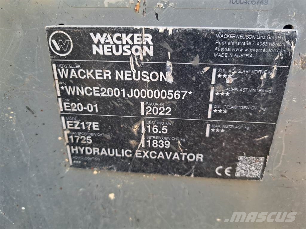Wacker Neuson EZ17e Excavadoras sobre orugas