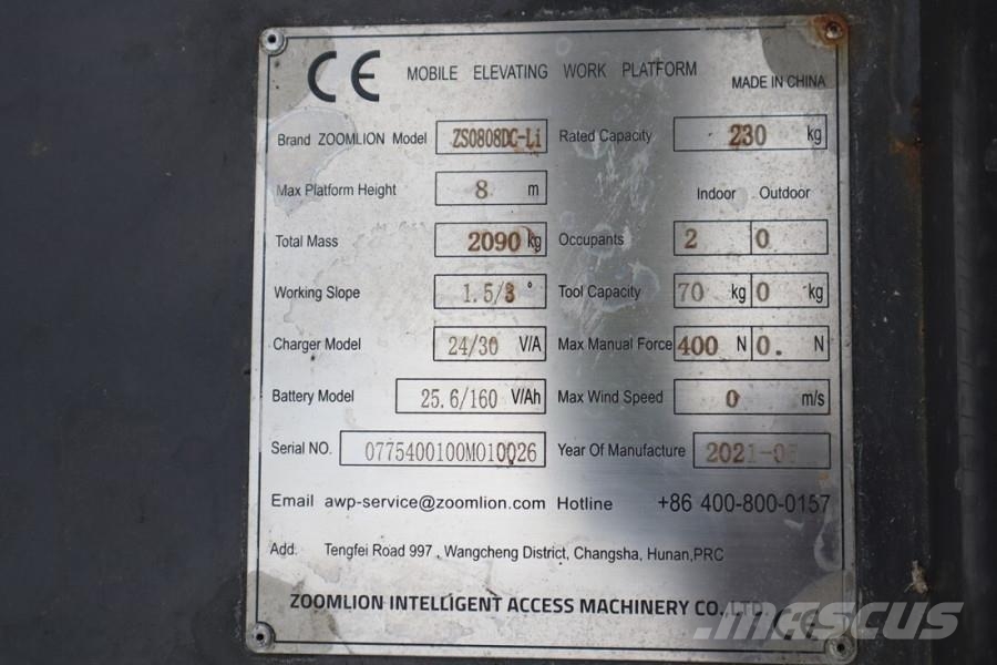 Zoomlion ZS0808DC Valid Iinspection, *Guarantee! 10m Workin Ножничные подъемники