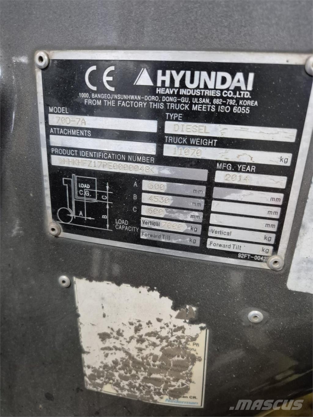 Ostatní Hyundai 70 D-7 A Dízel targoncák