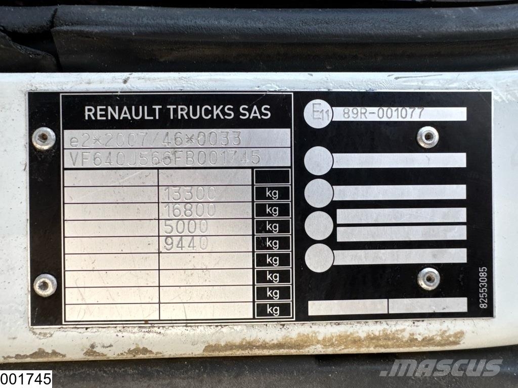 Renault D 13 210 EURO 6, MBB Palfinger Camion cassonati