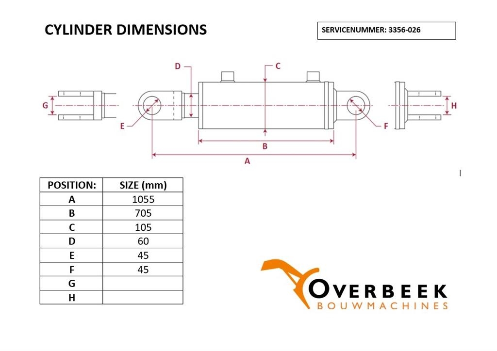 Atlas AR 75 - Tilt cylinder/Kippzylinder/Nijgcilinder Hidraulice